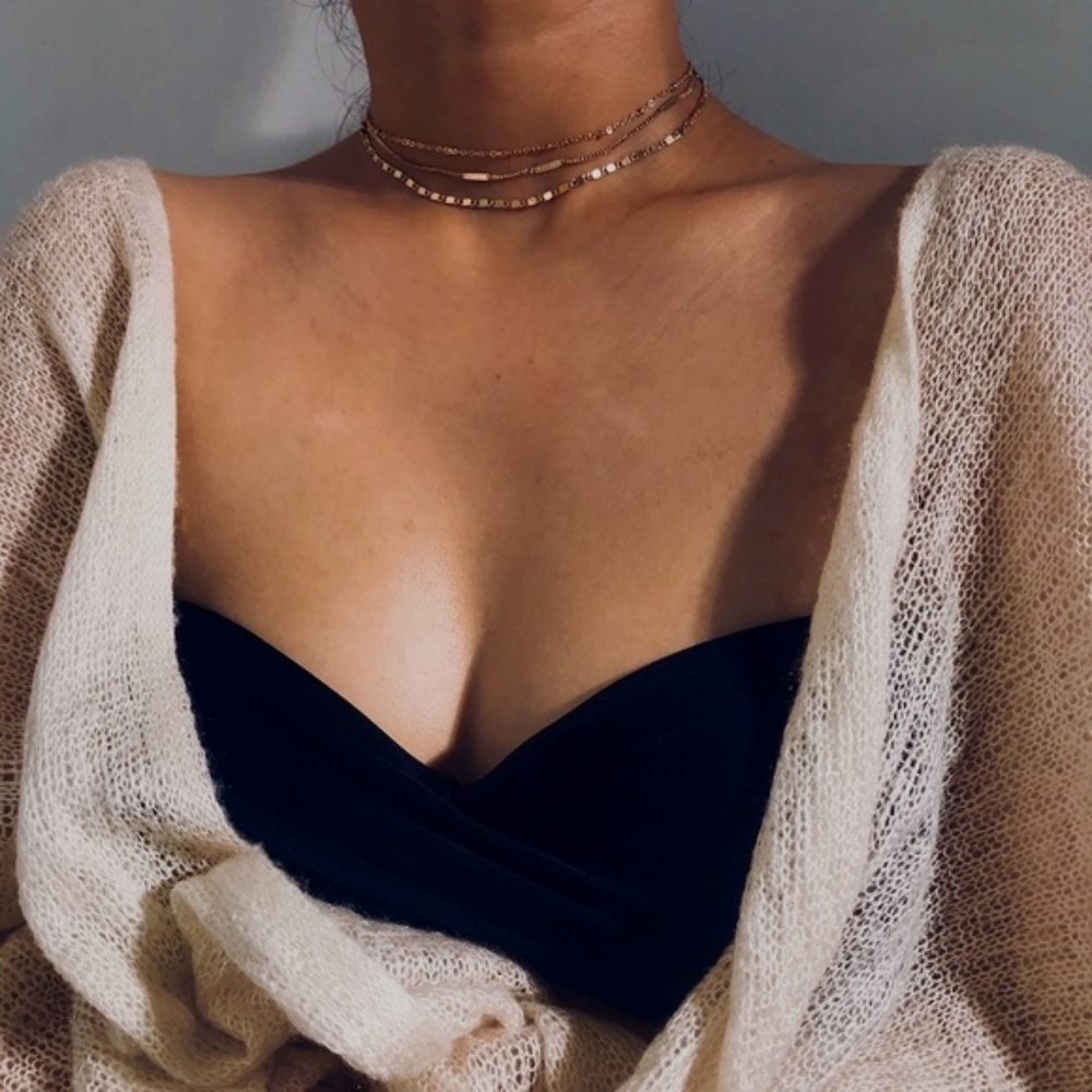 Boutique Minimalist Layers Choker Necklace - Picture 2 of 8